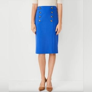 ANN TAYLOE Sailoe Button Penvil Skirt, Size 6